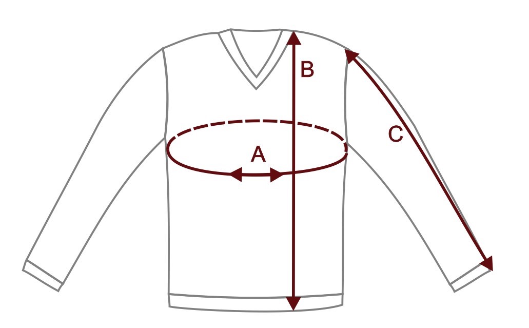 Rozměrová tabulka pánských svetrů AREZZIO AW22/23 + GARVENTO, QUARINO SS25 + MARCELIO AW25/26
