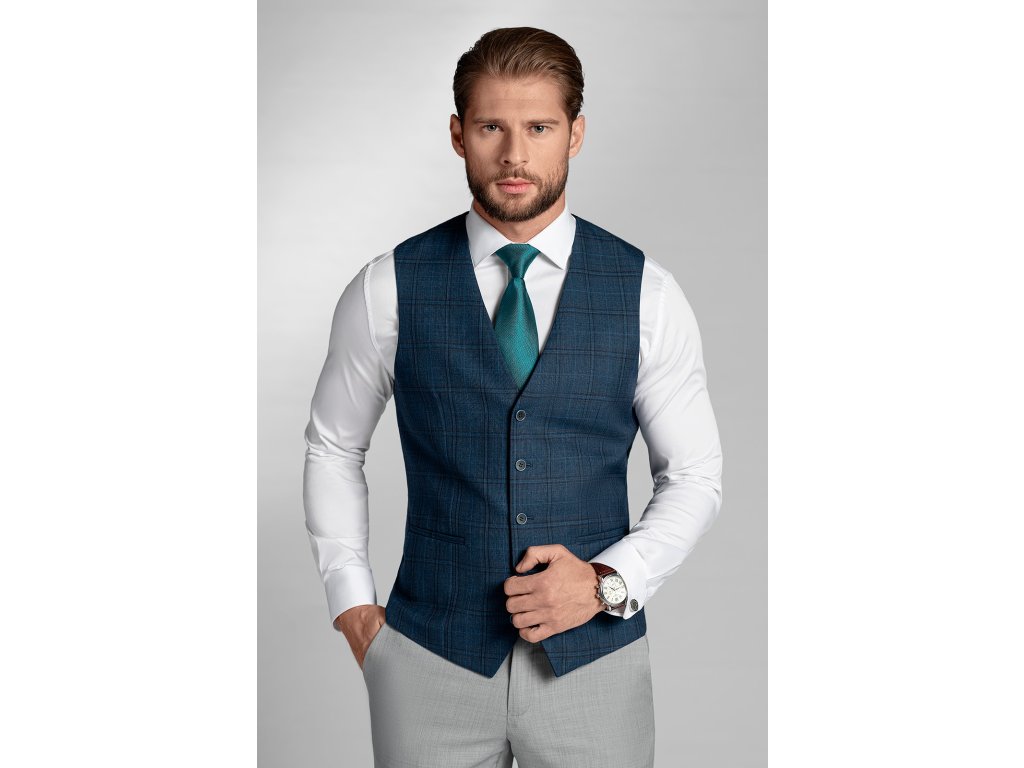 Pánská vesta BANDI, model SLIM CORSINI Blu