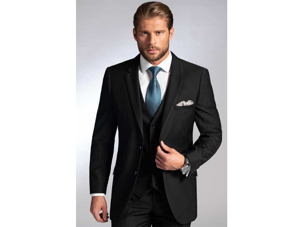 Pánský oblek BANDI NOCELLI Nero, střih TAILORED FIT