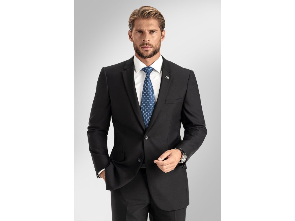 Pánský oblek BANDI CANETTO Nero, střih SLIM FIT