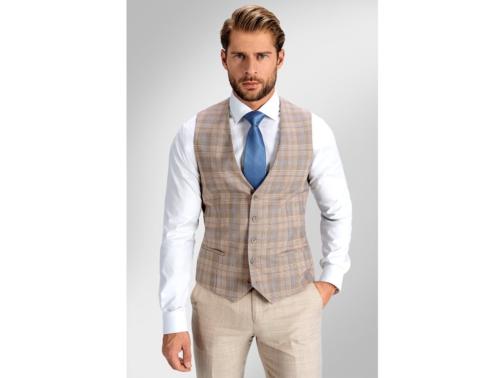 Pánská vesta BANDI, model SLIM DELFATO Sabbia