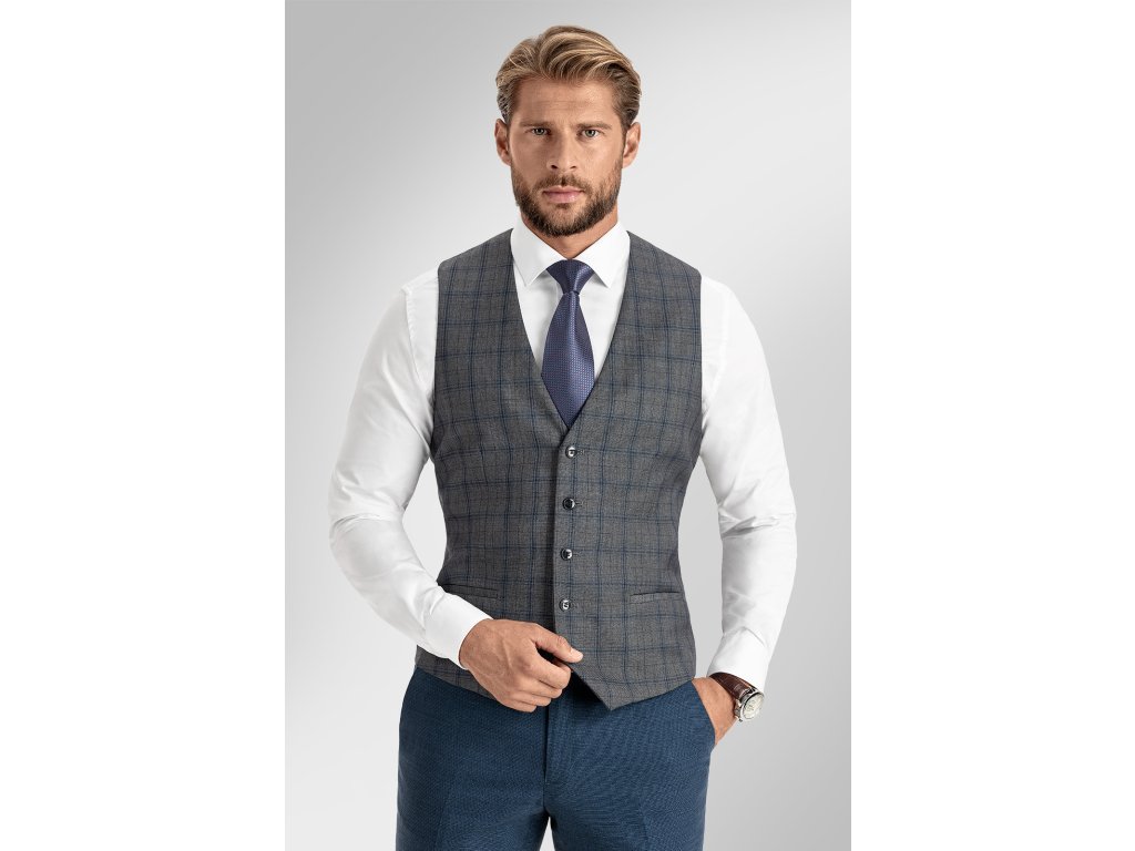 Pánská vesta BANDI,  model SLIM RESTORIO Basalto