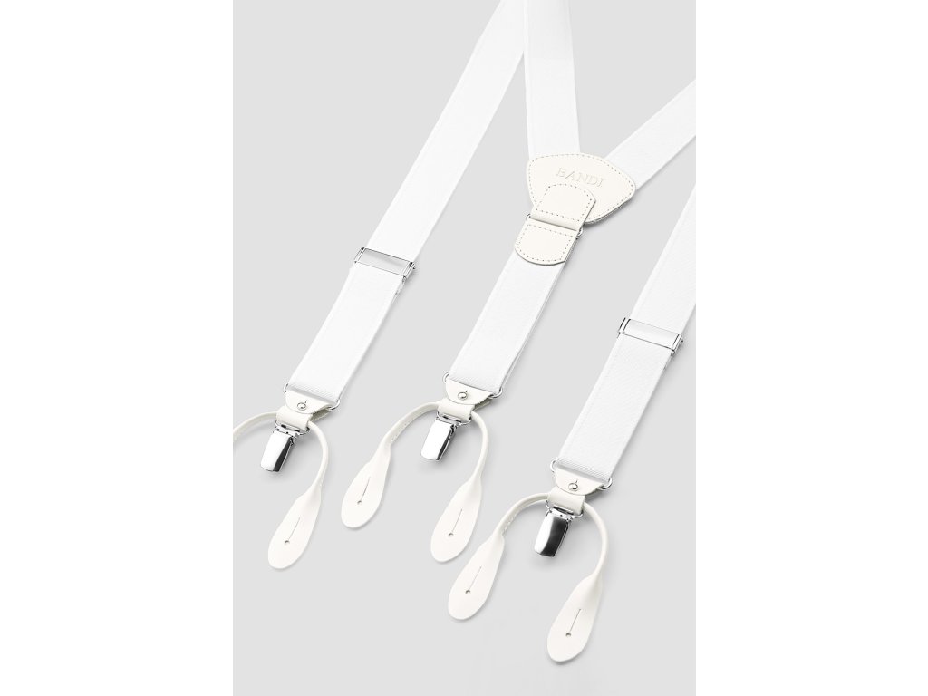 Pánské smokingové šle BANDI, model MONTEFO Bianco