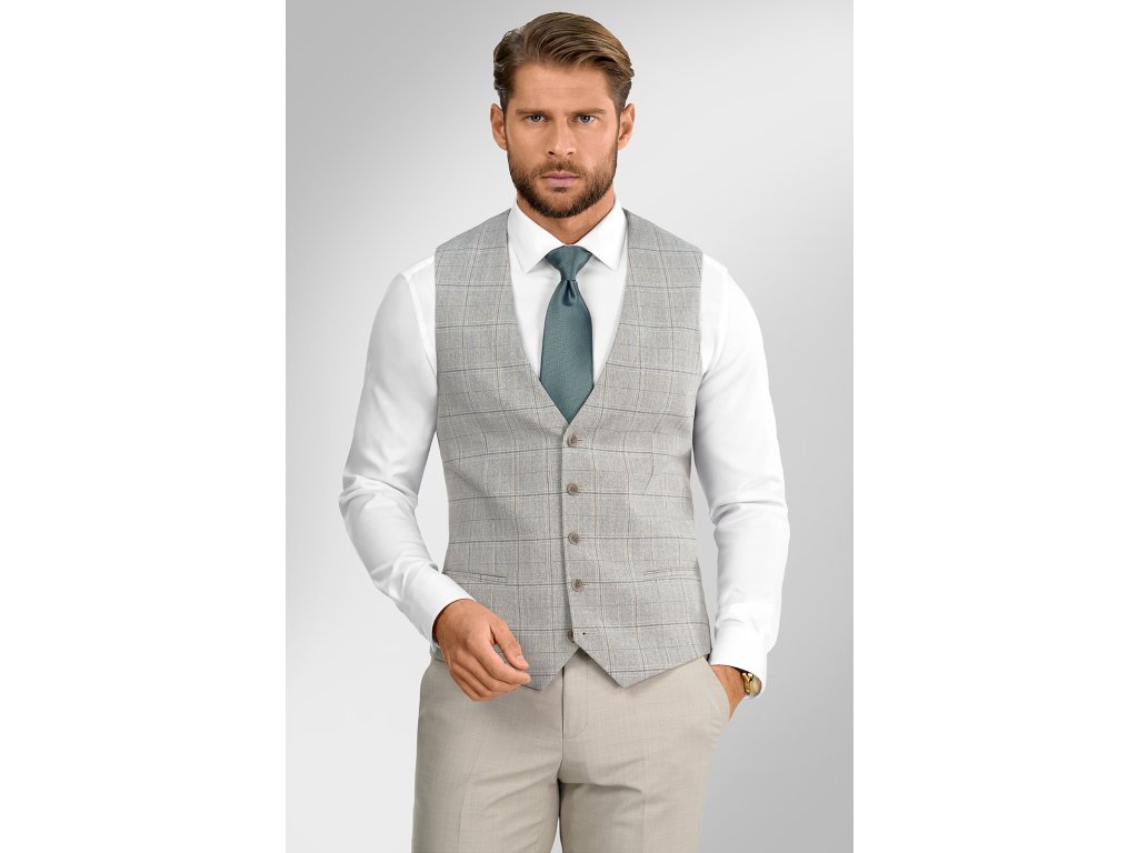 Pánská vesta BANDI, model SLIM INCERATI Sabbia