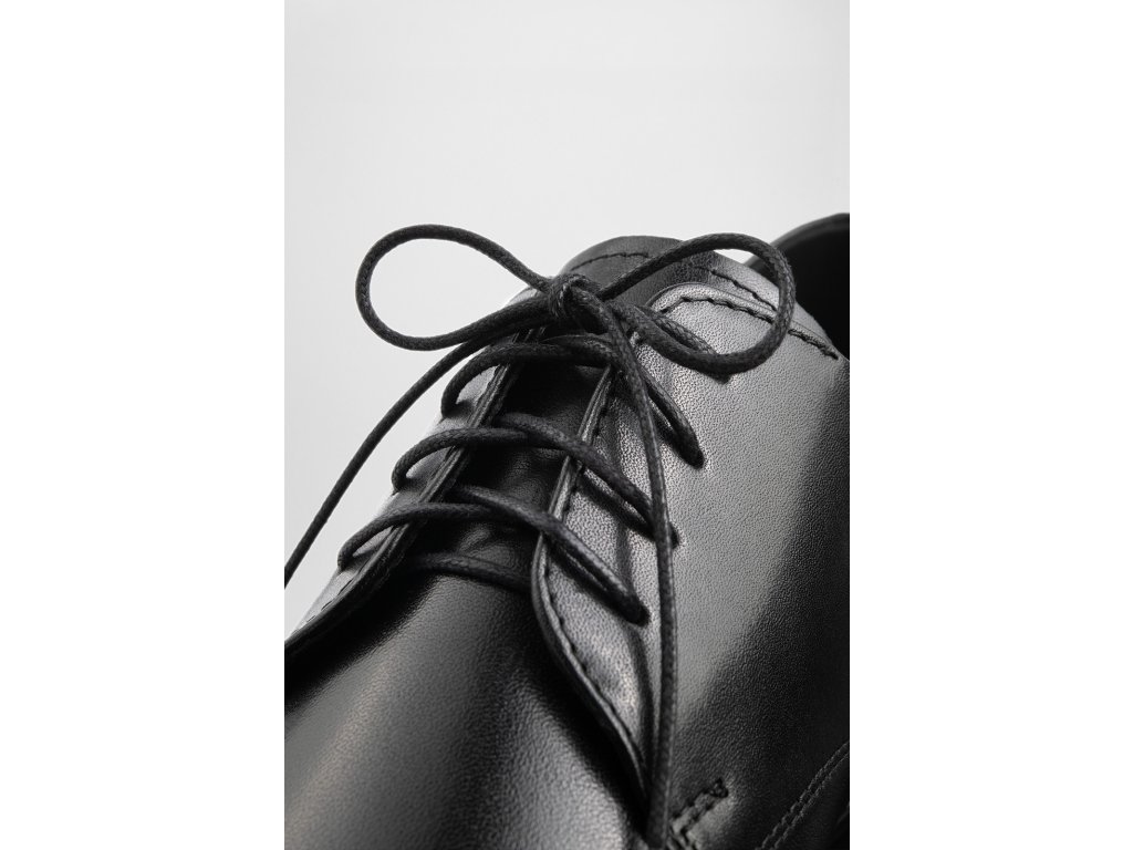 Kulaté voskované tkaničky do bot BANDI LANCI, Nero