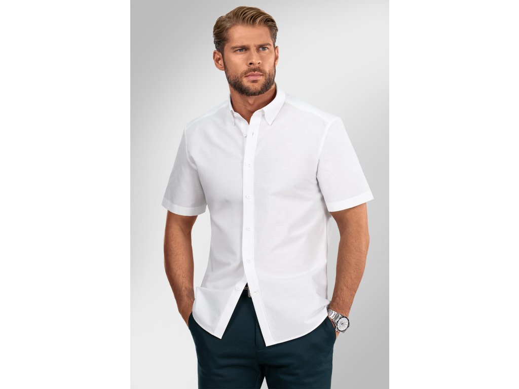 Pánská košile s krátkým rukávem BANDI, model REGULAR MIRONDO Bianco
