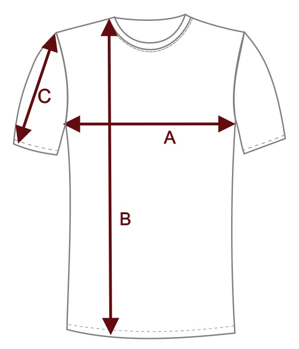 Rozměrová tabulka pánské triko TUTTO SS25