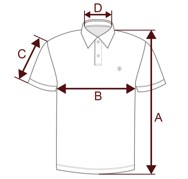 Rozměrová tabulka pánského polotrika SS25 MARESCO