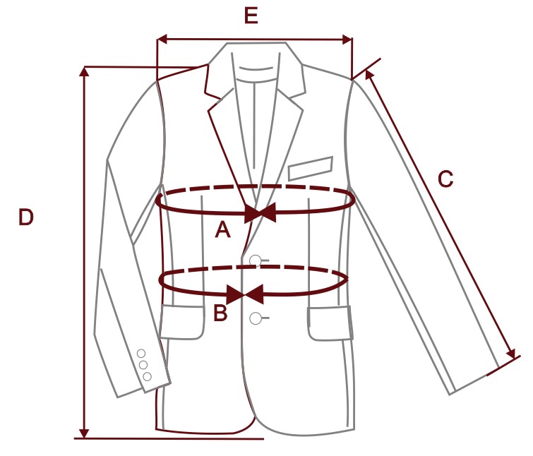 Velikostní tabulka pánských sak s prodlouženou délkou SLIM SS25 ROVERETO, JEREMIO, ANTELLO + AW25/26 DARICETO, SIMENTO, VALTERINO