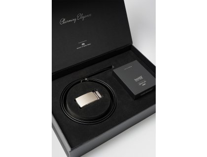 Luxusní dárková kazeta – Parfemová voda BANDI Aprimé For Men a opasek AUTOMAT 79 Nero