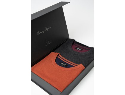 Set pánských svetrů AUGUSTIO Antracit a Siena, 2 ks v dárkovém boxu