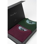 Set pánských svetrů EDGARO Emerald a Marsala, 2 ks v dárkovém boxu