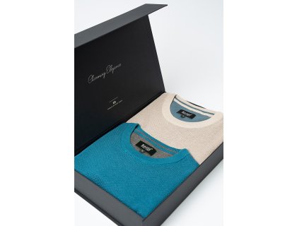 Set pánských svetrů EDGARO Biscotto a Petrol, 2 ks v dárkovém boxu