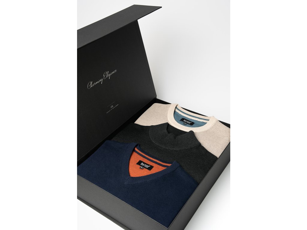 Set pánských svetrů DILAURIO, 3 ks v dárkovém boxu