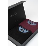 Set pánských svetrů AUGUSTIO Marsala a Nero, 2 ks v dárkovém boxu
