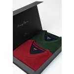 Set pánských svetrů MARCELIO Emerald a Wine, 2 ks v dárkovém boxu
