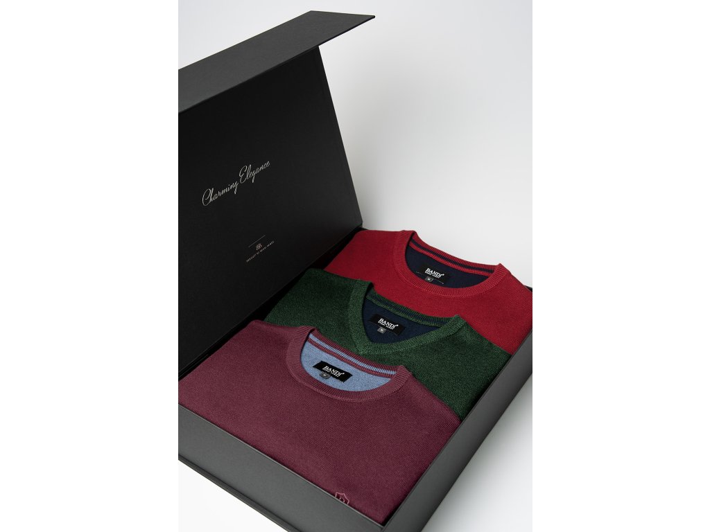 Set pánských svetrů MORISTO, 3 ks v dárkovém boxu