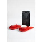 Porcelánové šálky s kávou BANDI, Rosso, v dárkovém boxu