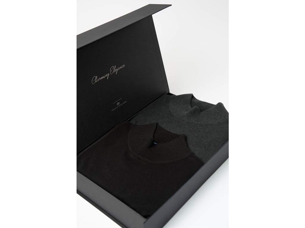 Set pánských roláků SERAFIO Nero a Emerald, 2 ks v dárkovém boxu